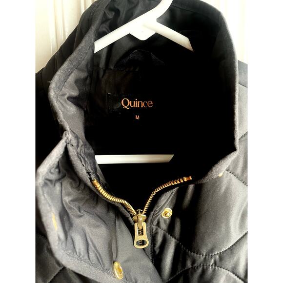 Quince Women’s Black Quilted Jacket – Lightweight, Gold Hardware, Size M - Picture 3 of 7